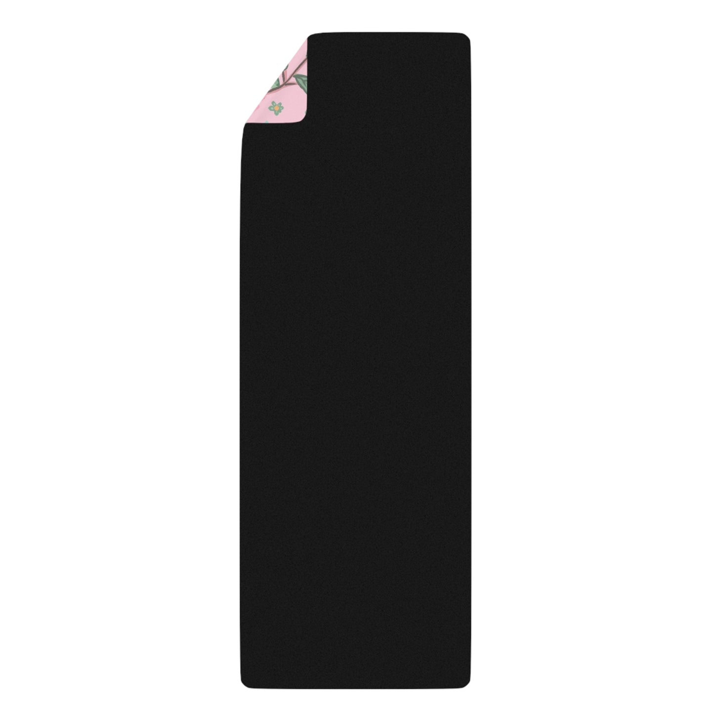 Pink Lemon Blossom Yoga Mat — Non-Slip Rubber Mat with Floral Citrus Design