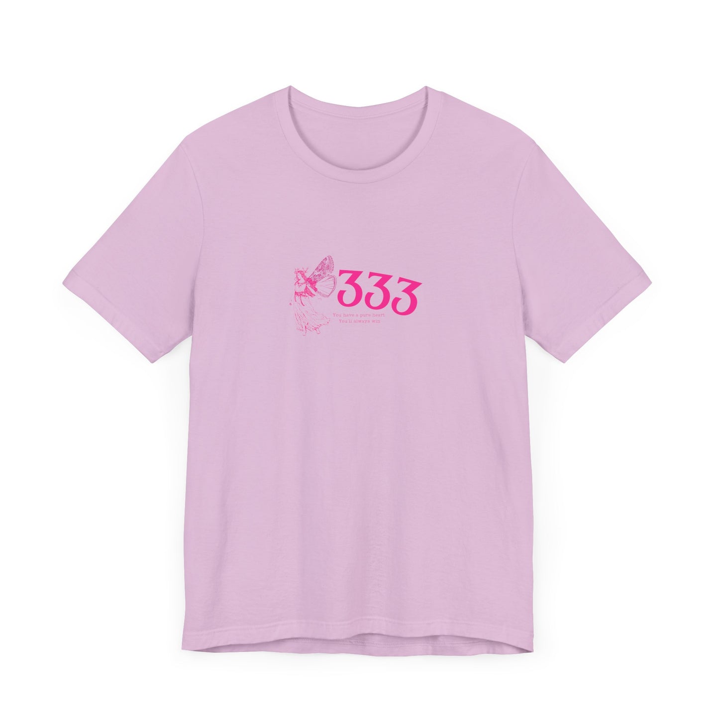 Angel Number 333 Unisex Tee, Spiritual Blessings Shirt, Pute Heart Graphic Top, Short Sleeve T-Shirt, Gift for Meditation, Reiki Healing