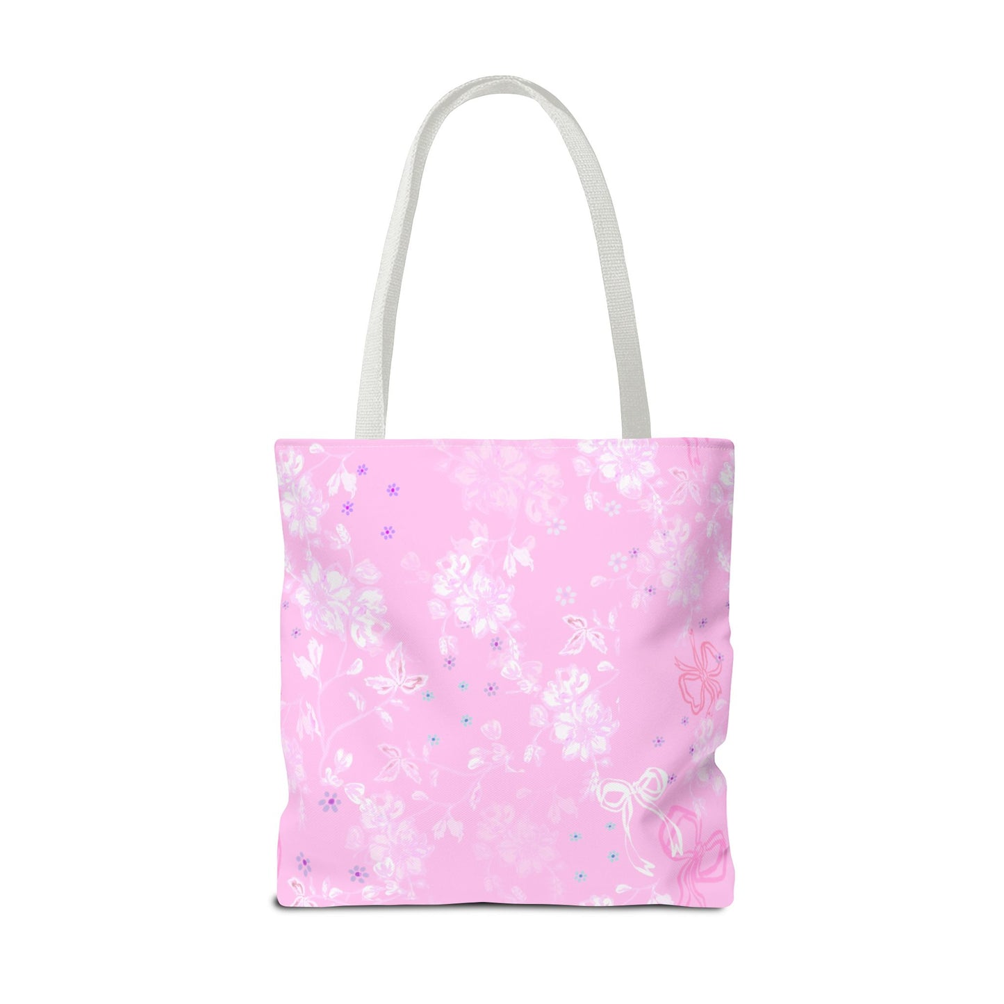 Pink Floral Butterfly Tote Bag – Cute All-Over-Print Shopper