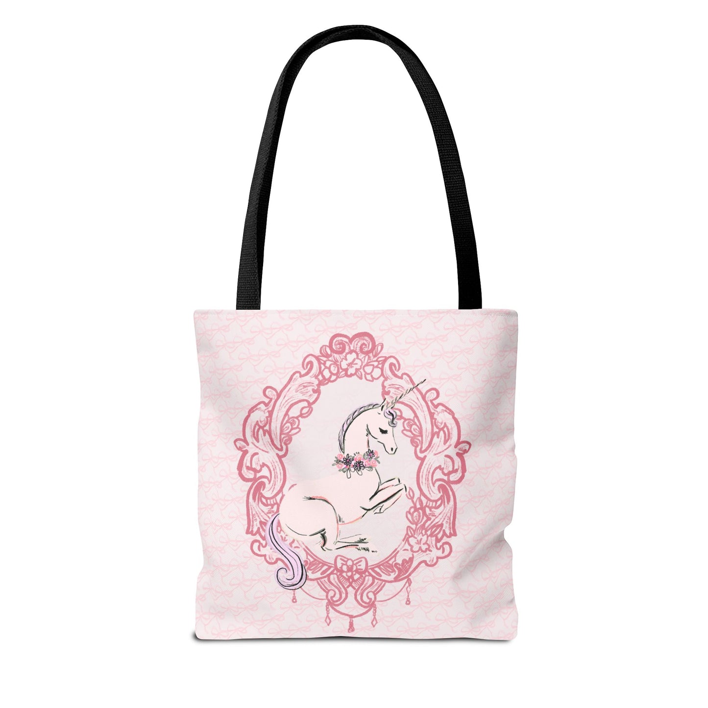 Pink Rose Lace Frame Tote