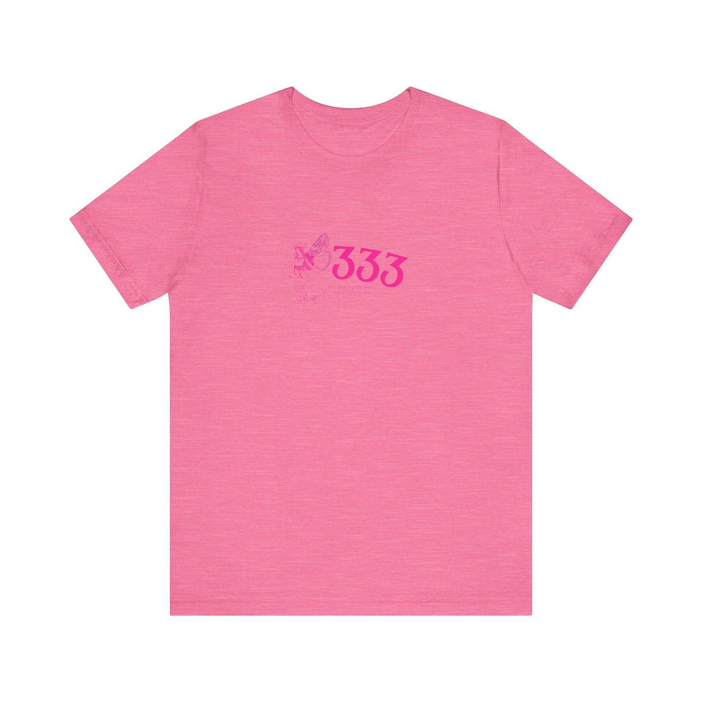 Angel Number 333 Unisex Tee, Spiritual Blessings Shirt, Pute Heart Graphic Top, Short Sleeve T-Shirt, Gift for Meditation, Reiki Healing