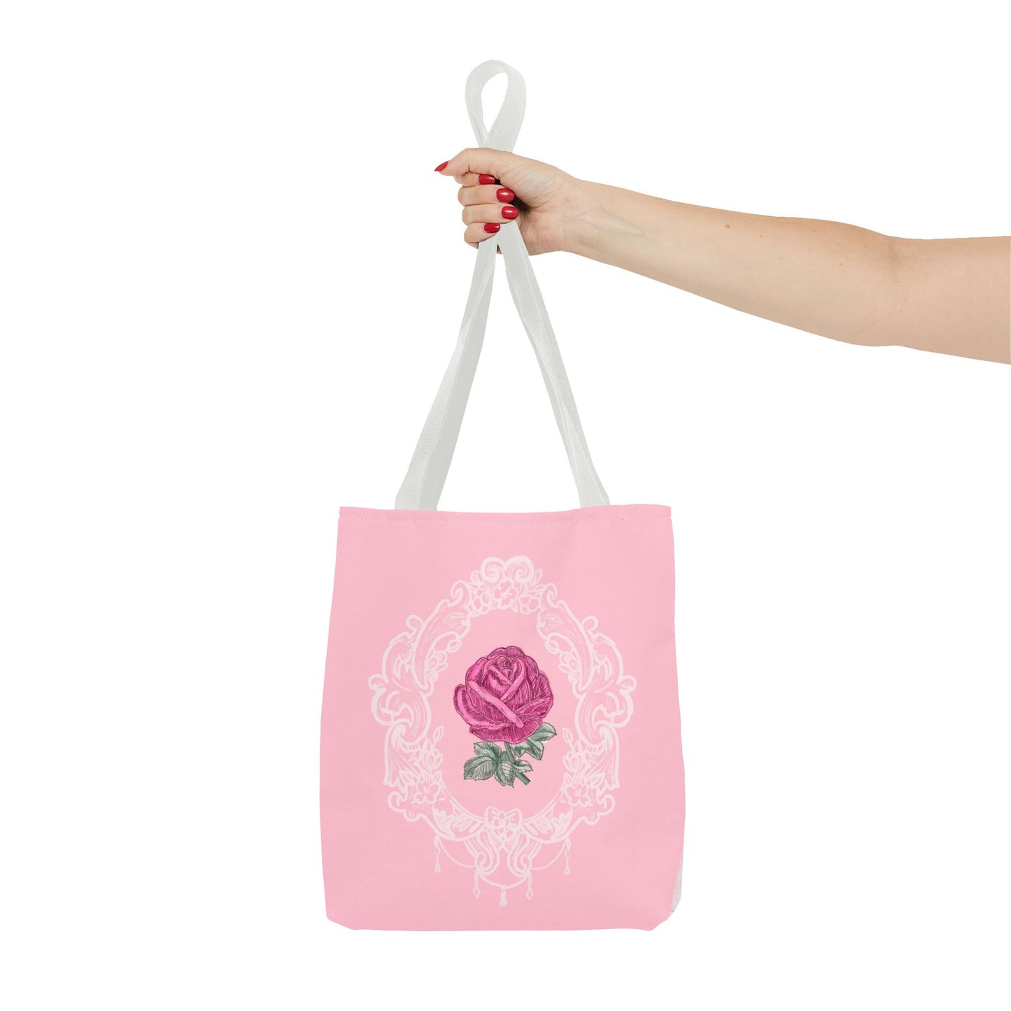Pink Rose Lace Frame Tote