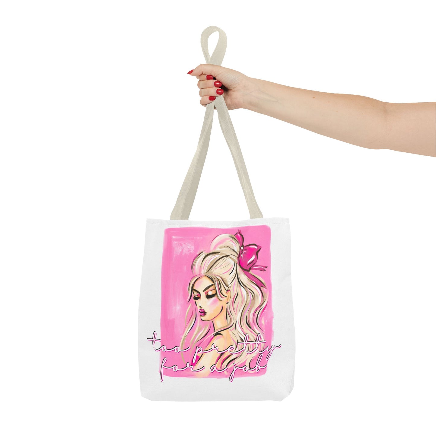 Pink Glam Tote Bag — Feminine Fashion Illustration Canvas Tote