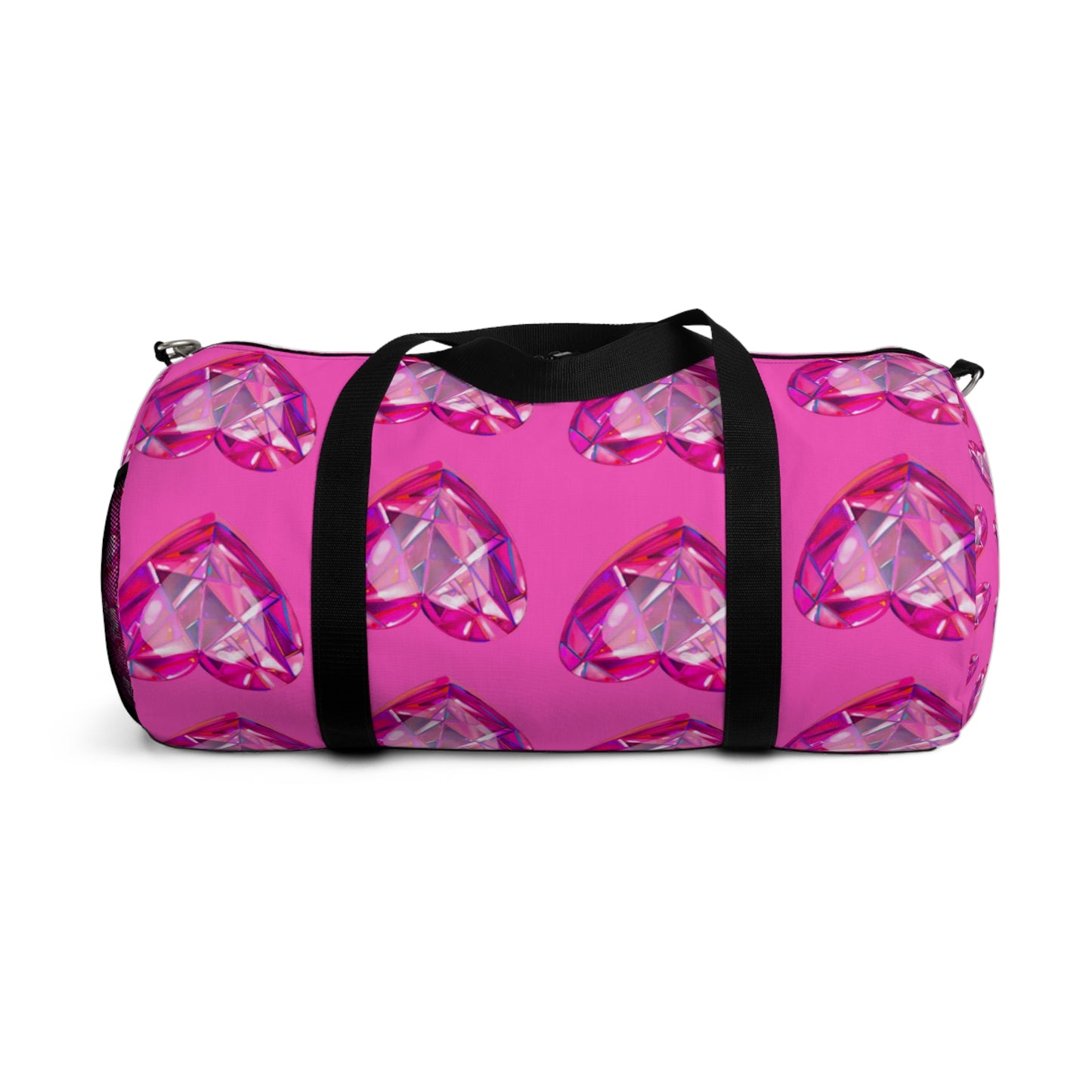 Pink Crystal Heart Duffel Bag — Sparkling Travel Gym Bag