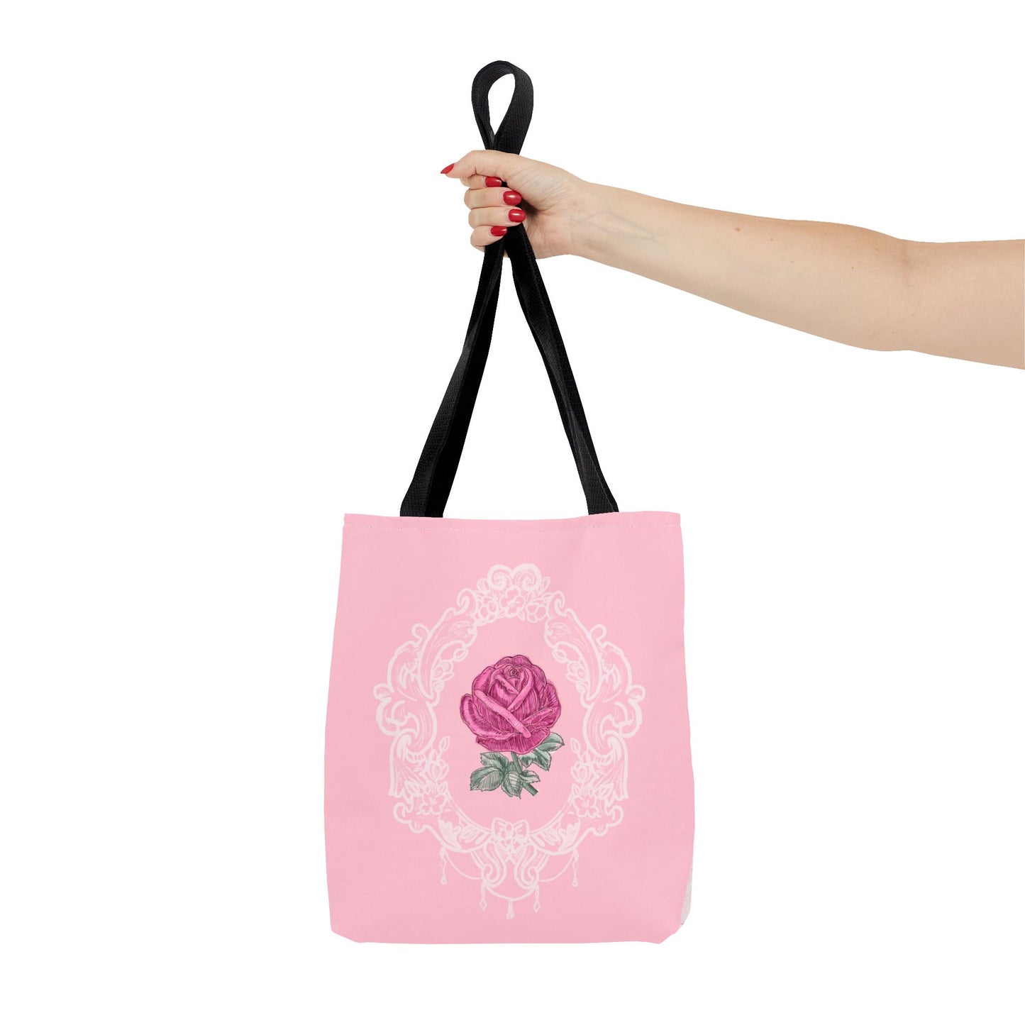 Pink Rose Lace Frame Tote