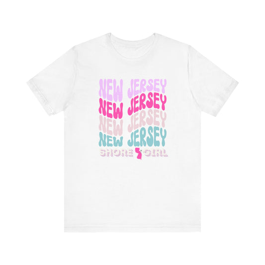 Jersey Shore Girl Pride Unisex Tee, New Jersey Short Sleeve Shirt, NJ Pride T-Shirt, Beach Vibes Top, Shore Lover Gift