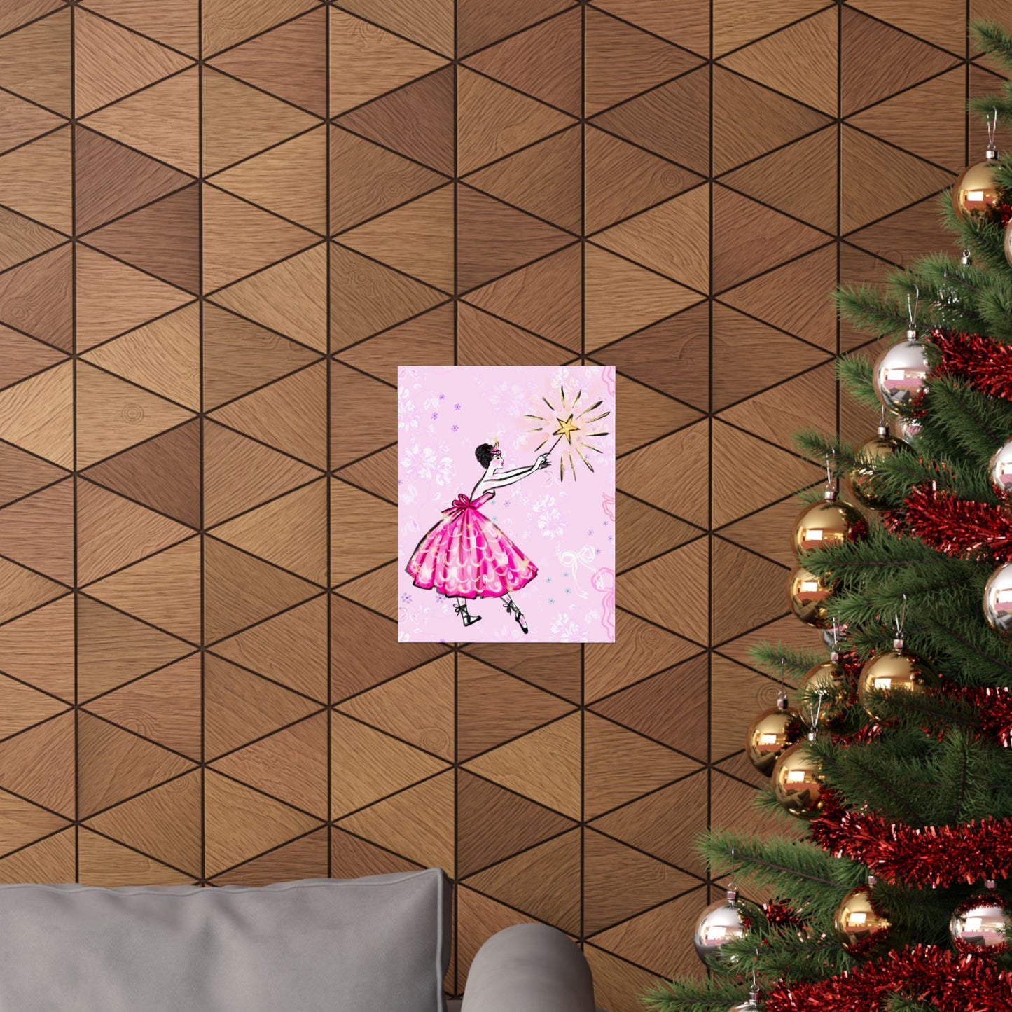Ballerina Star Matte Poster — Pink Fairy-Tale Wall Art for Girls’ Rooms