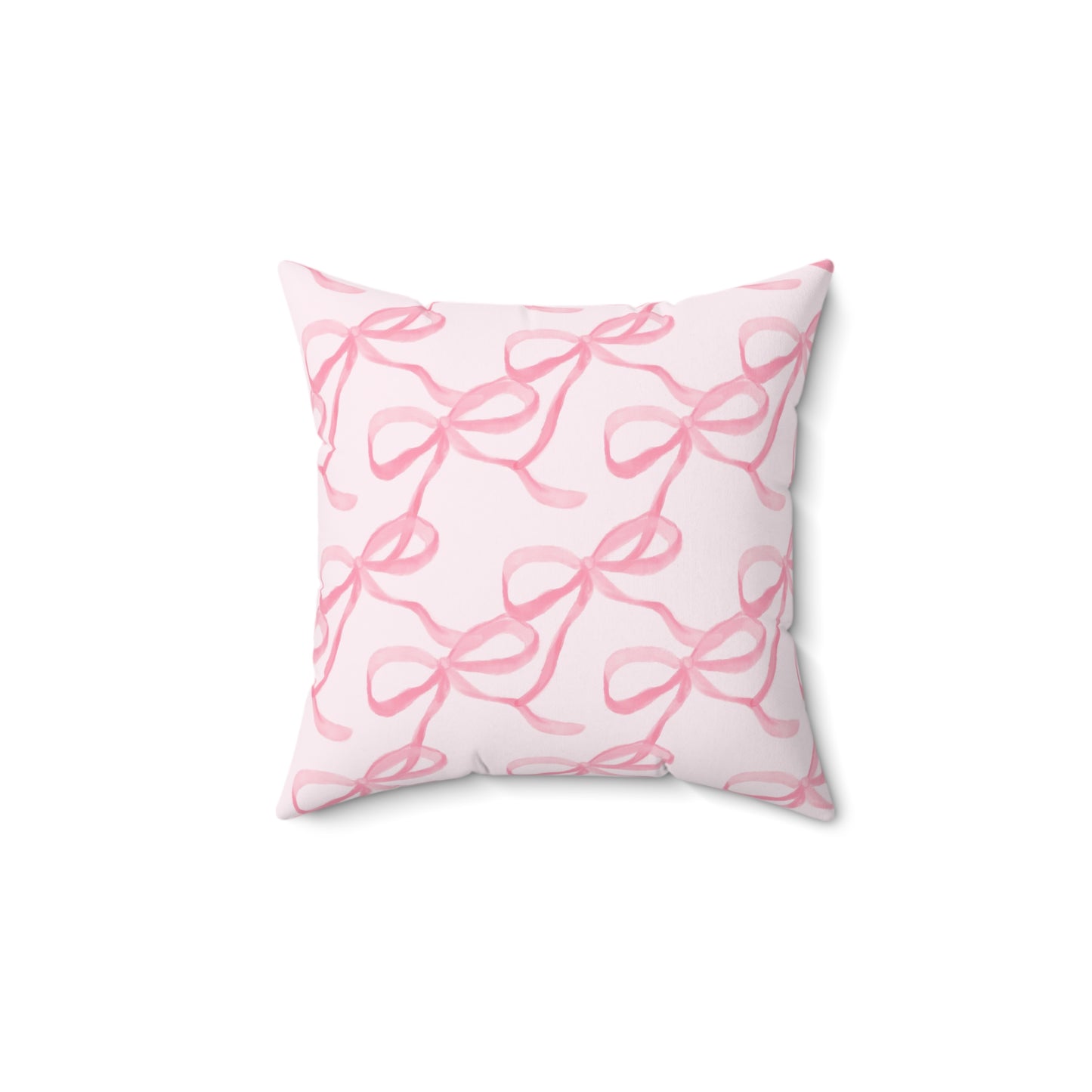 Floral Frame Unicorn Pillow | Square Decorative Throw Pillow, Pink Ballet Bows Pattern
