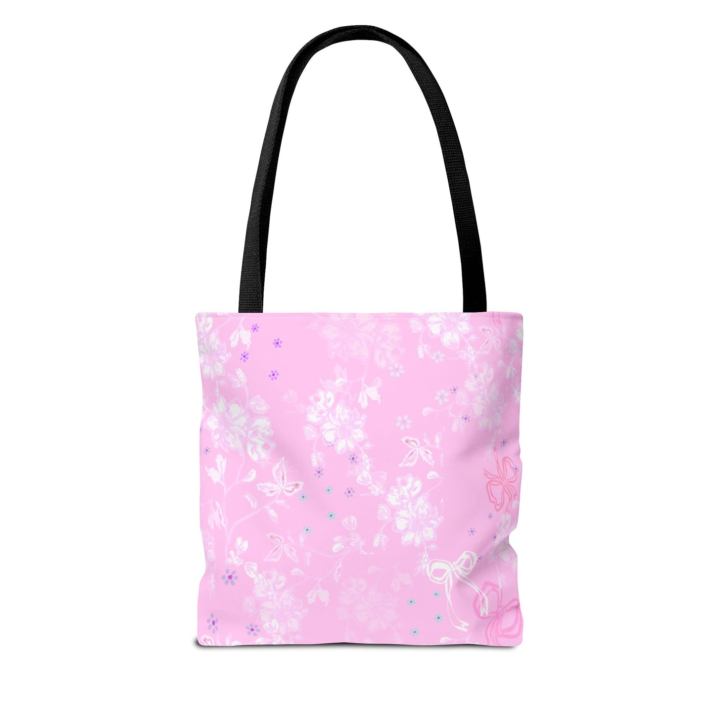 Pink Floral Butterfly Tote Bag – Cute All-Over-Print Shopper