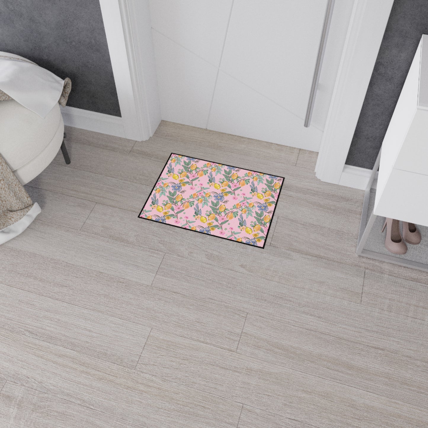 Floral Citrus Heavy-Duty Floor Mat