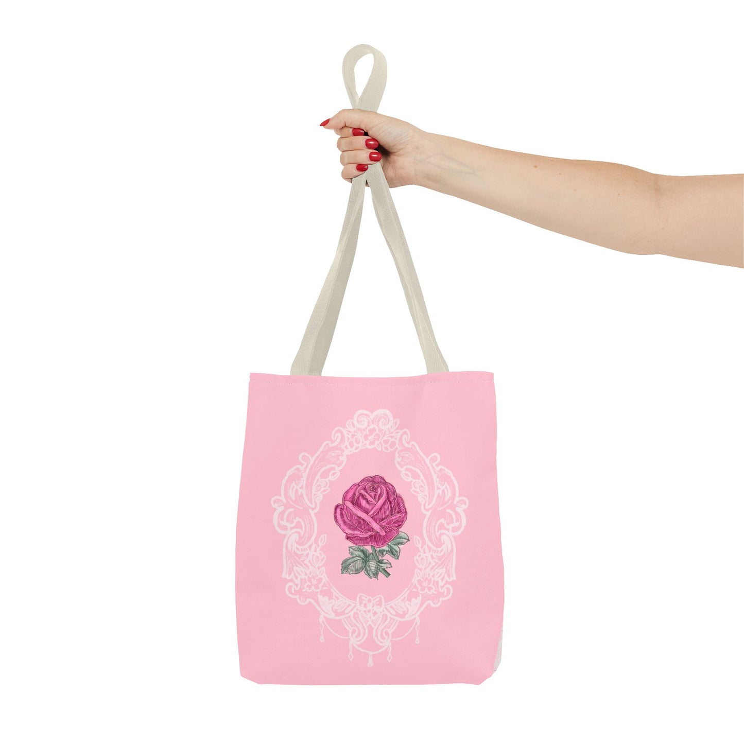 Pink Rose Lace Frame Tote