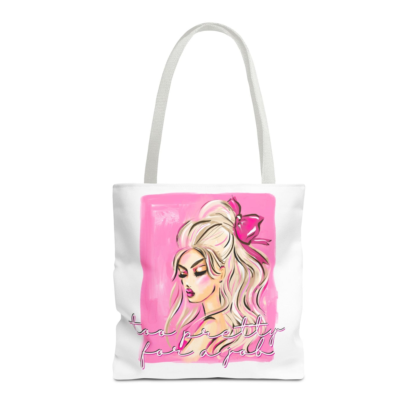 Pink Glam Tote Bag — Feminine Fashion Illustration Canvas Tote
