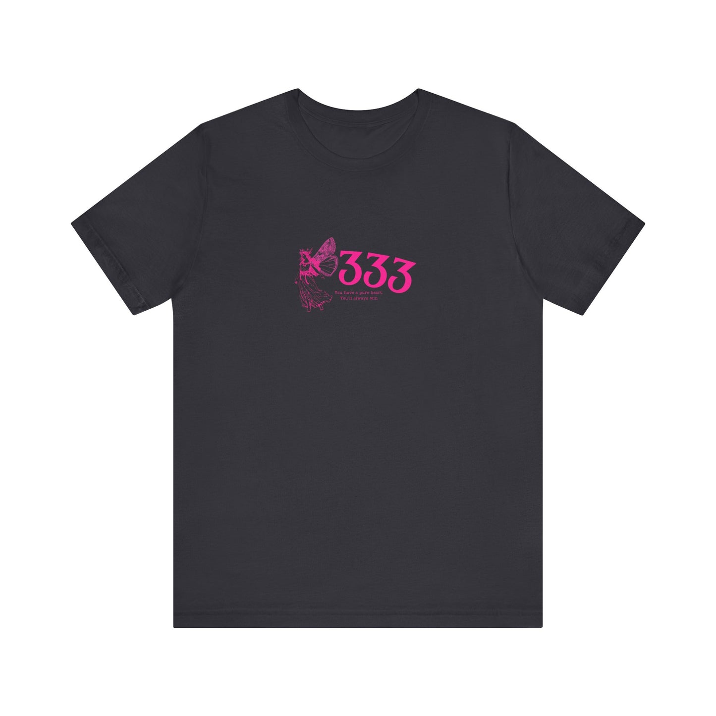 Angel Number 333 Unisex Tee, Spiritual Blessings Shirt, Pute Heart Graphic Top, Short Sleeve T-Shirt, Gift for Meditation, Reiki Healing