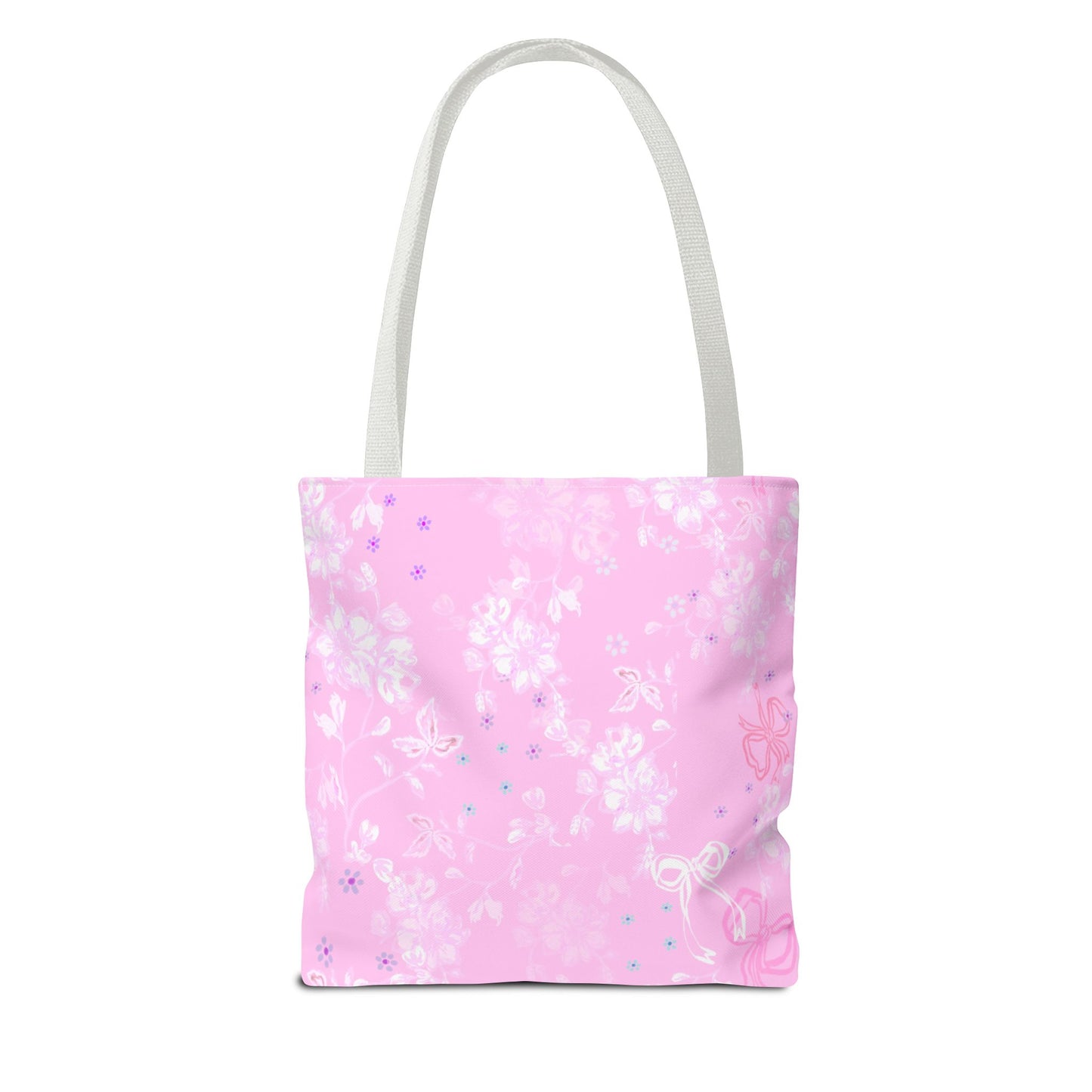 Pink Floral Butterfly Tote Bag – Cute All-Over-Print Shopper
