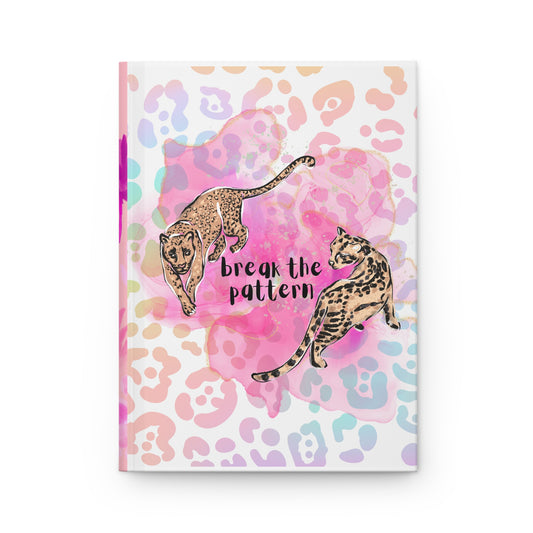 Break the Pattern Hardcover Journal — Pink Leopard Floral Notebook