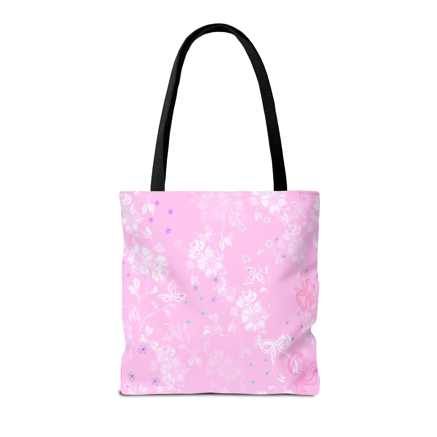 Pink Floral Butterfly Tote Bag – Cute All-Over-Print Shopper